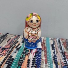 Матрешка Аленка с зайкой 3мест 10см