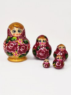 Матрешка Цветочная Кубышка 5 мест 8см