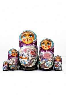 Матрешка Пейзаж 5мест 18см