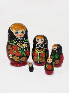 Матрешка Ягодка-Малинка 5мест 10см