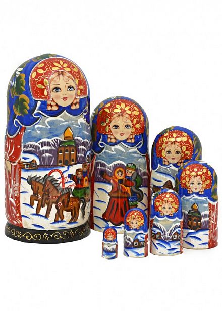 Матрешка Русские мотивы 5мест 18см