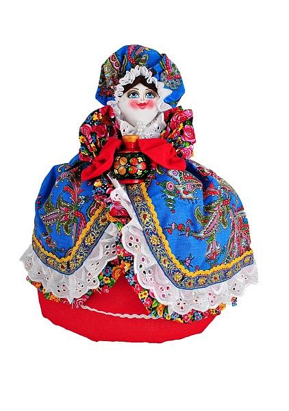 Грелка на чайник Боярыня с самоваром средняя 45см микс